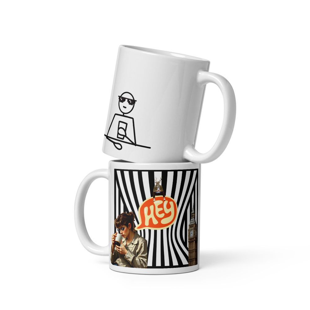 White glossy mug
