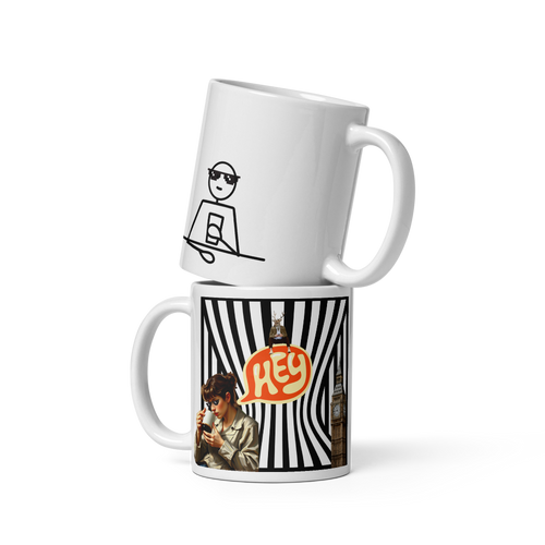 White glossy mug