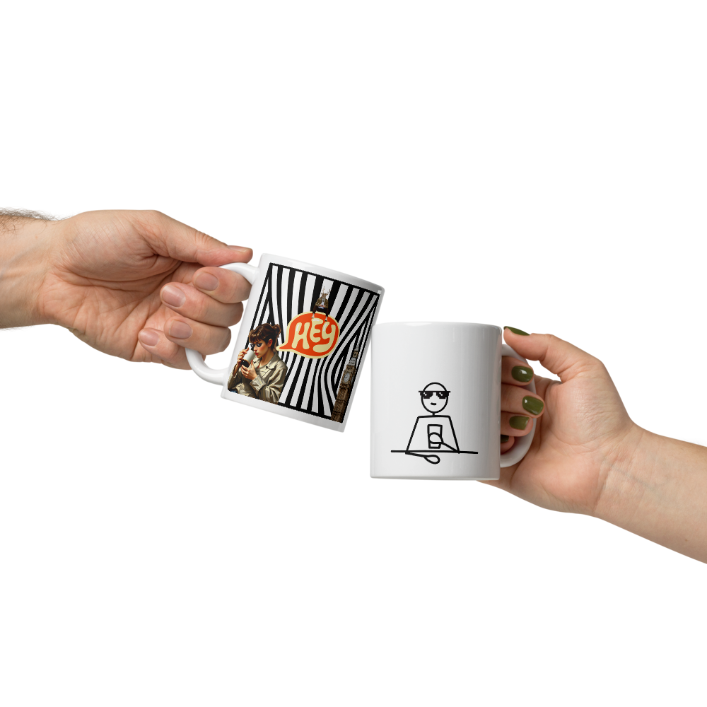 White glossy mug
