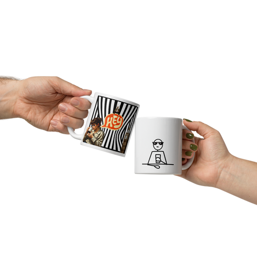 White glossy mug