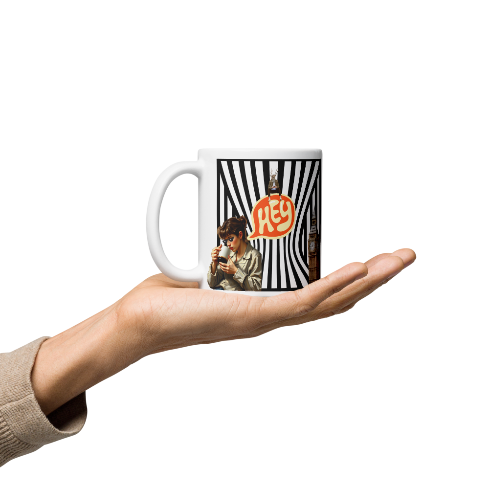 White glossy mug